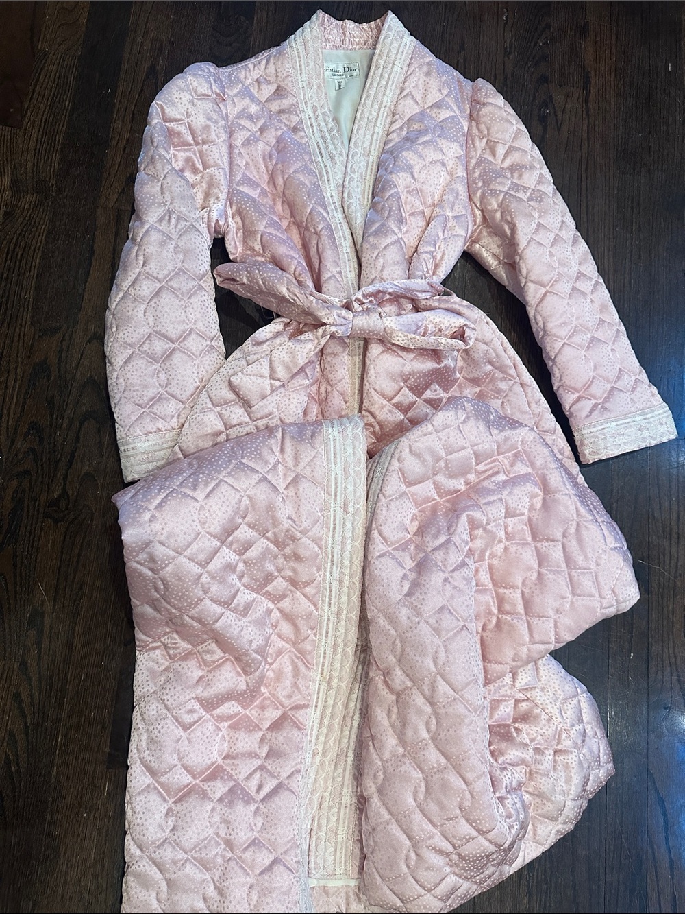 CHRISTIAN DIOR VINTAGE QUILTED ROBE NEIMAN MARCUS COLLECTION